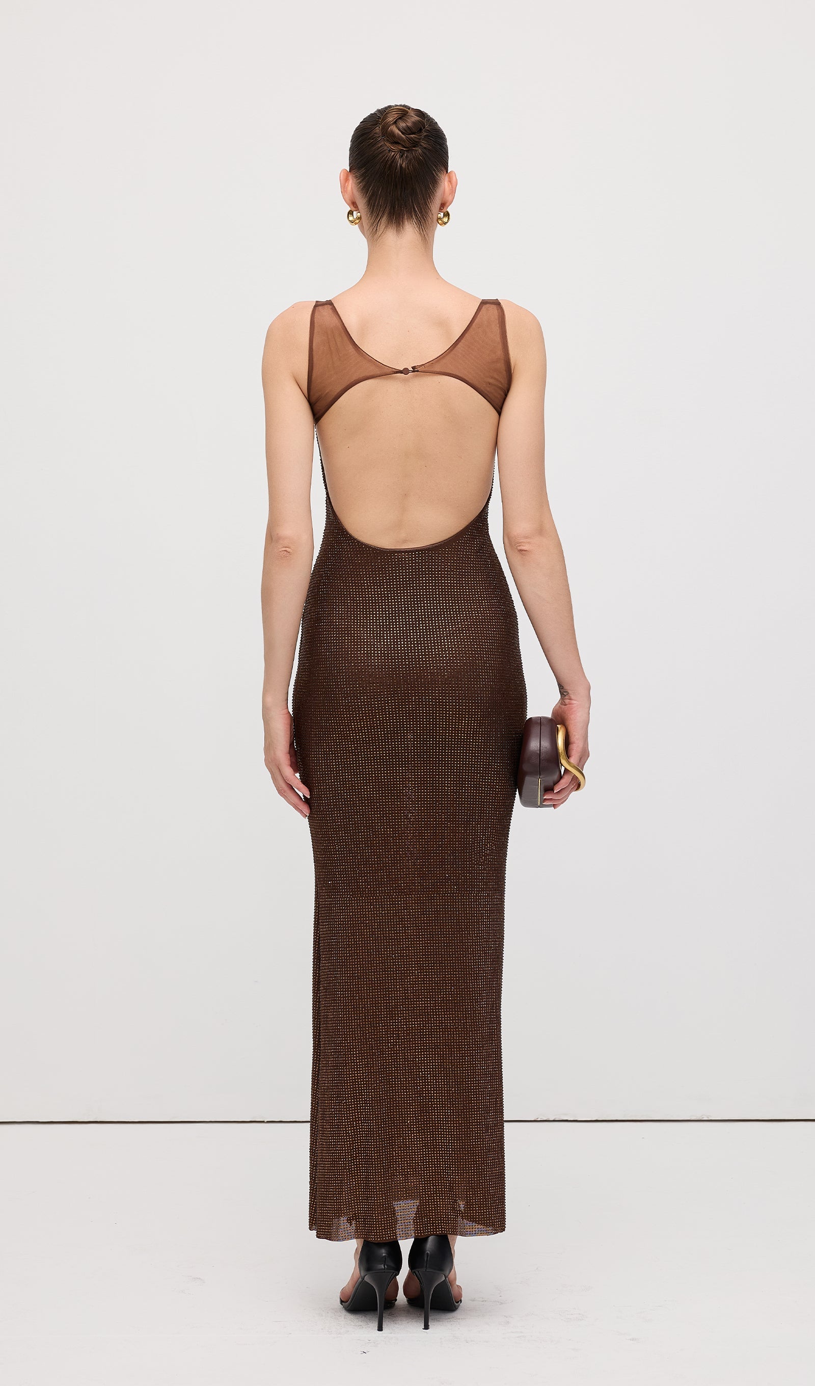 Hot Fix With Mesh Back Maxi Dress