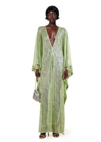 Kagami Knitted sequined tassel maxi dress