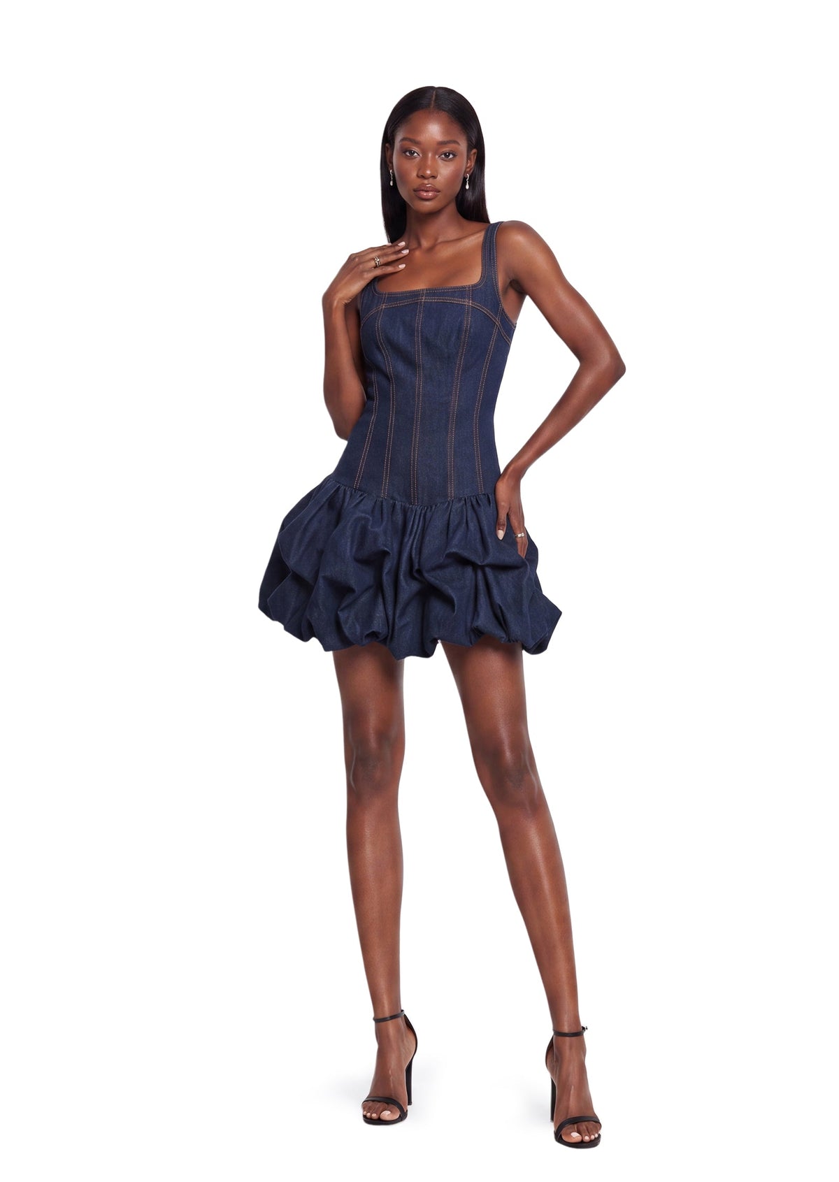 Macadrian Sleeveless Denim Mini Dress