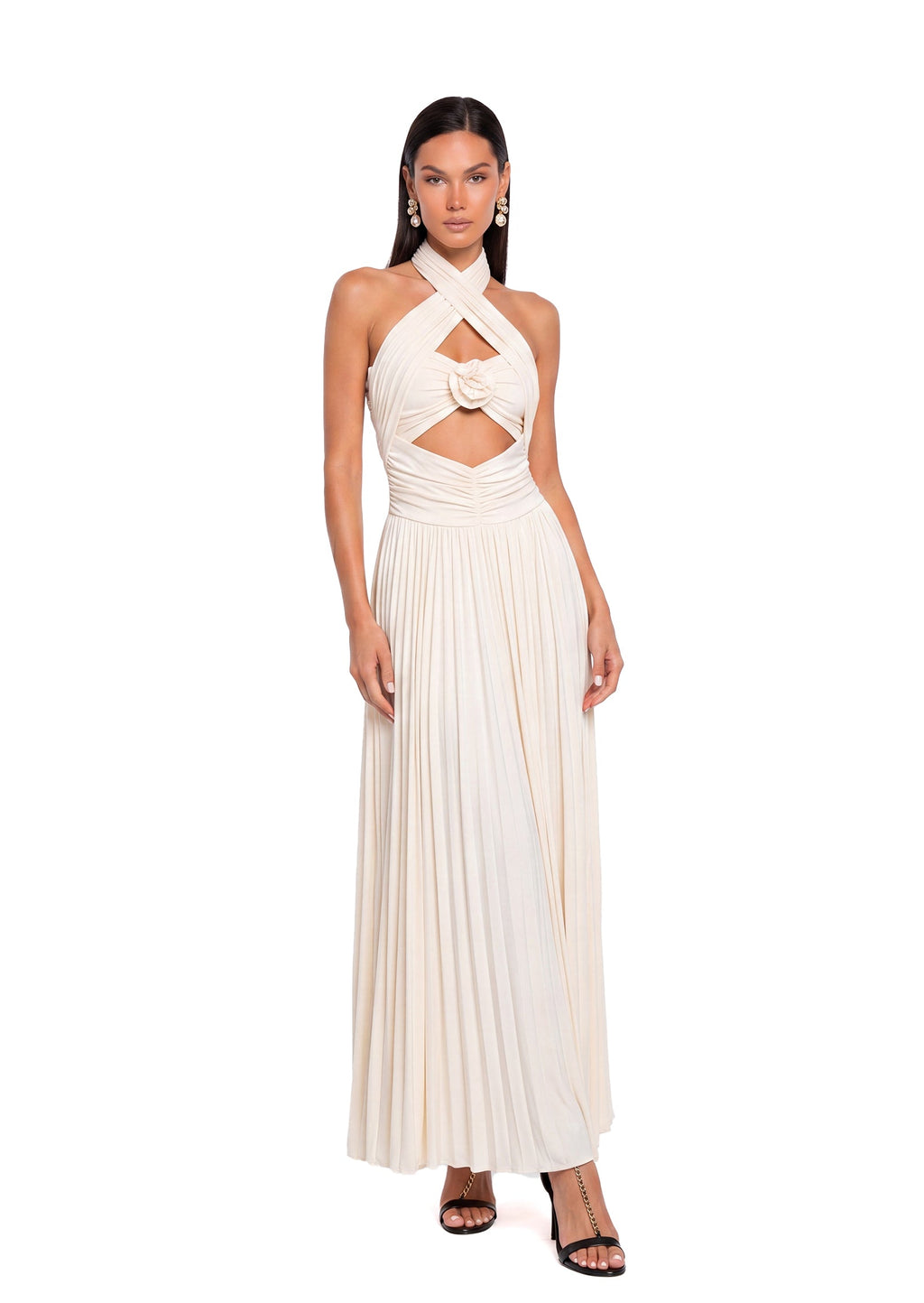 Zabrina Backless Halter Maxi Dress