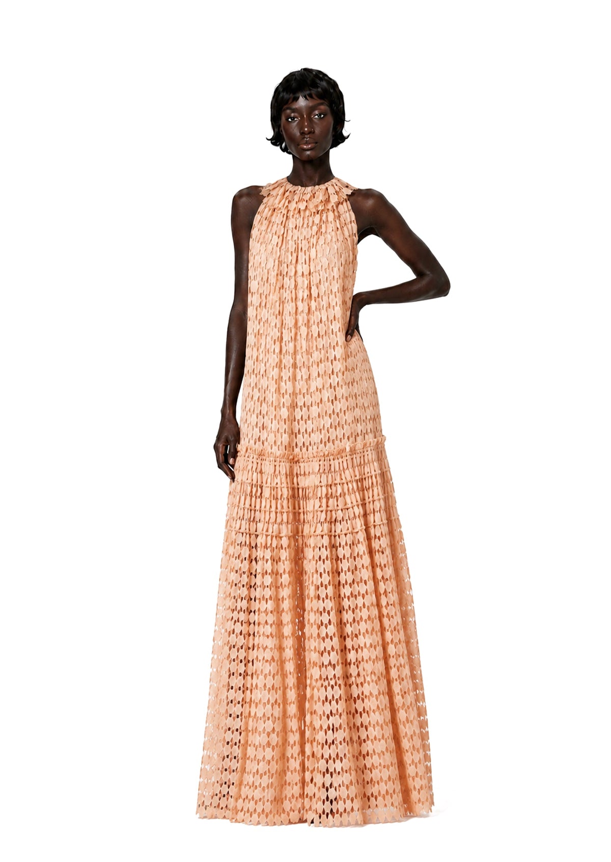 Almarie Lace High Neck Maxi Dress