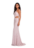Quanah Sequined Halter Maxi Dress