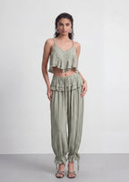 Alyssia Tank Top & Pants Set In Light Green