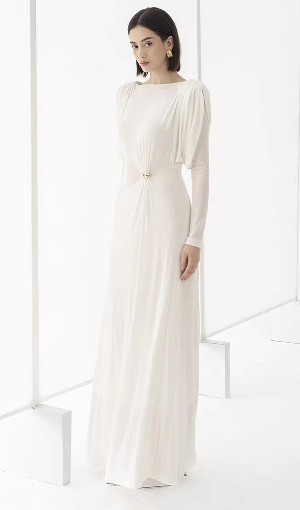 Metallic Decor Maxi Dress