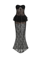Zacharias Lace Strapless Maxi Dress In Black