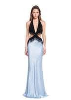 Quant Beaded Tassel Satin Maxi Dress