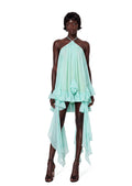 Ghazi Halter Neck Open Back Midi Dress In Green