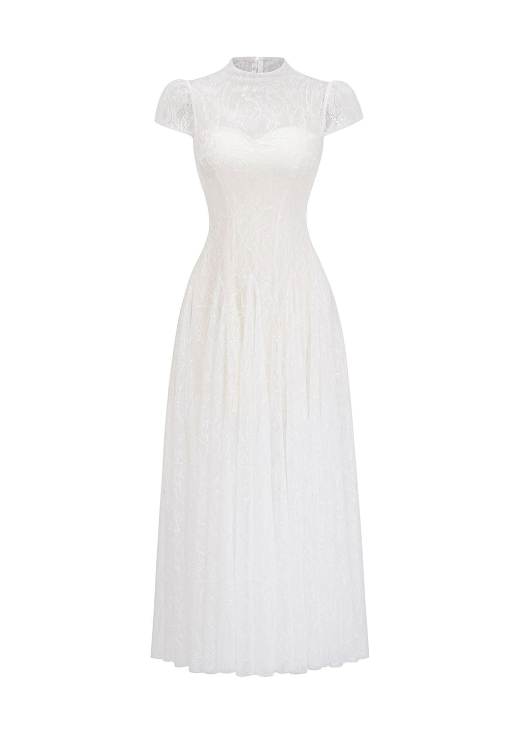 Ulyana Lace Sequined Maxi Dress In White