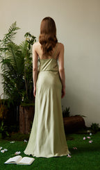 Satin Single Shoulder Strap Maxi Dress