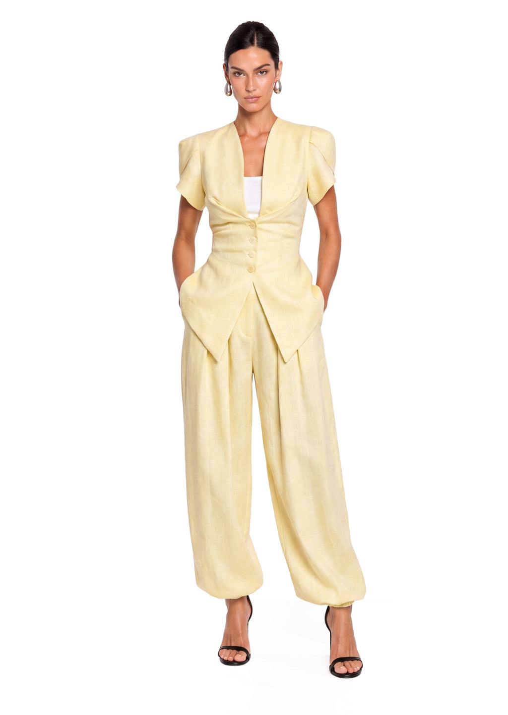Laban Puff Sleeved Top And Lantern Pants Set