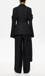 Panels  Suiting Jacket & Straight-Leg Trousers Set