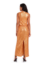 Nachla Sequin Maxi Dress In Orange