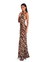 Caitlin Open Back Printed Maxi  Dress