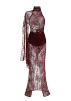 Xidorn Lace Backless Maxi Dress In Claret