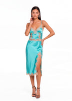 Xander Satin Lace Camisole & Midi Skirt Set