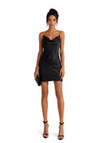 Naim Backless Chain Satin Mini Dress