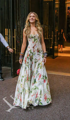 Floral Ruched Floral And Fauna Maxi Dress