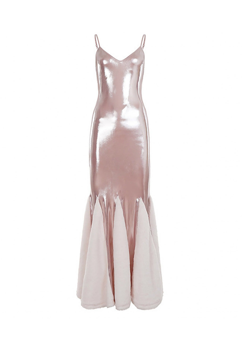 Dagon Glossy Maxi Dress In Pink