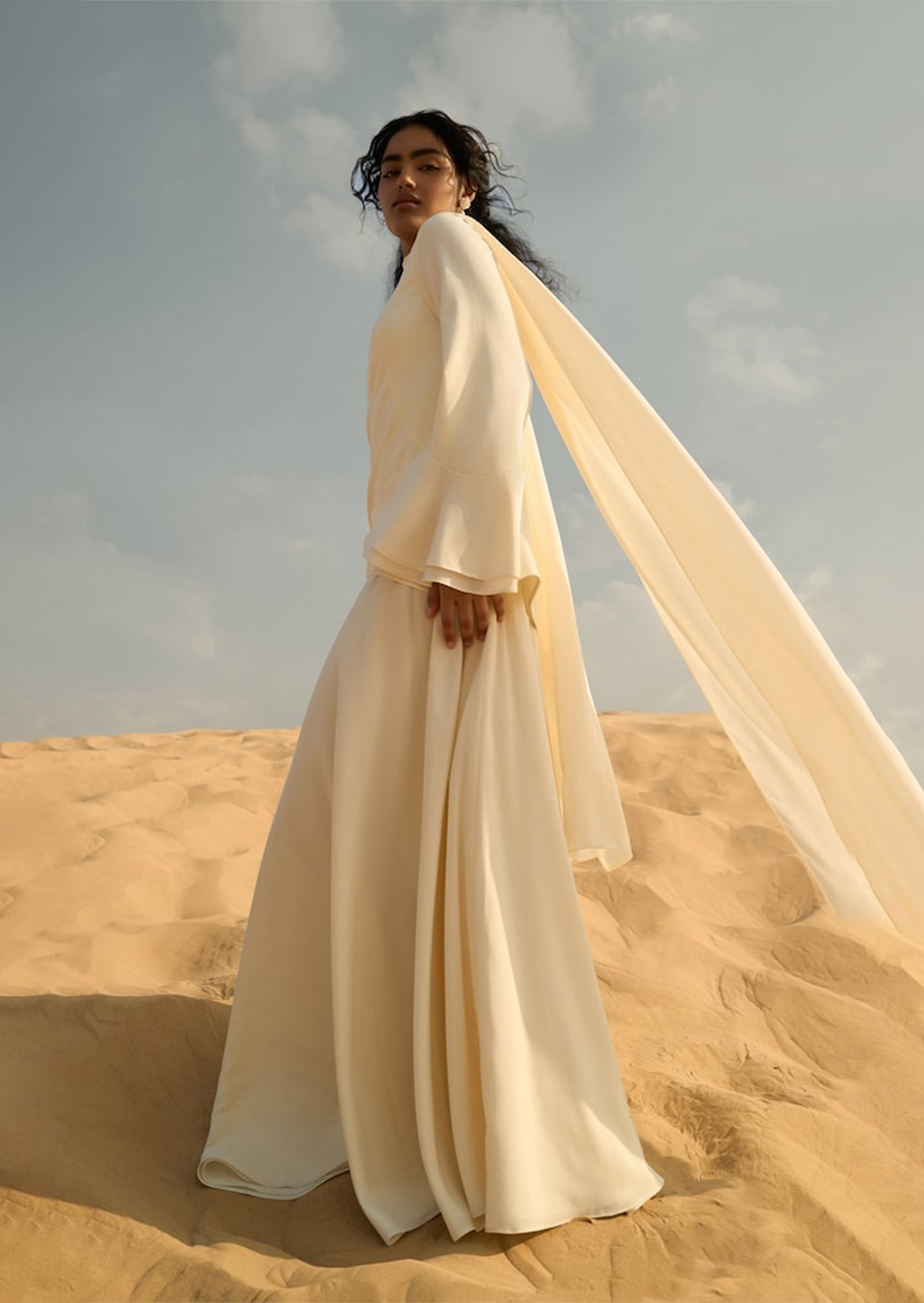 Asymmetrical Draped Bodice Ruffle Maxi Dress