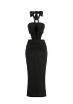 Walid Halter Neck Maxi Dress In Black