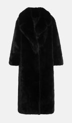 Trendy Black Maxi Length Eco-Coat