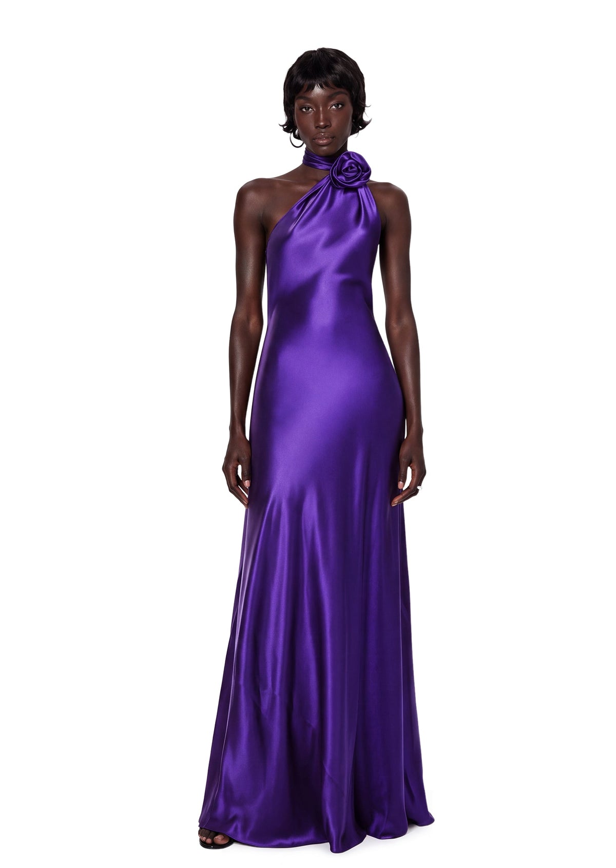 Kadience Satin Halter Neck Maxi Dress