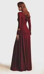 Asymmetric Long Sleeve Maxi Dress