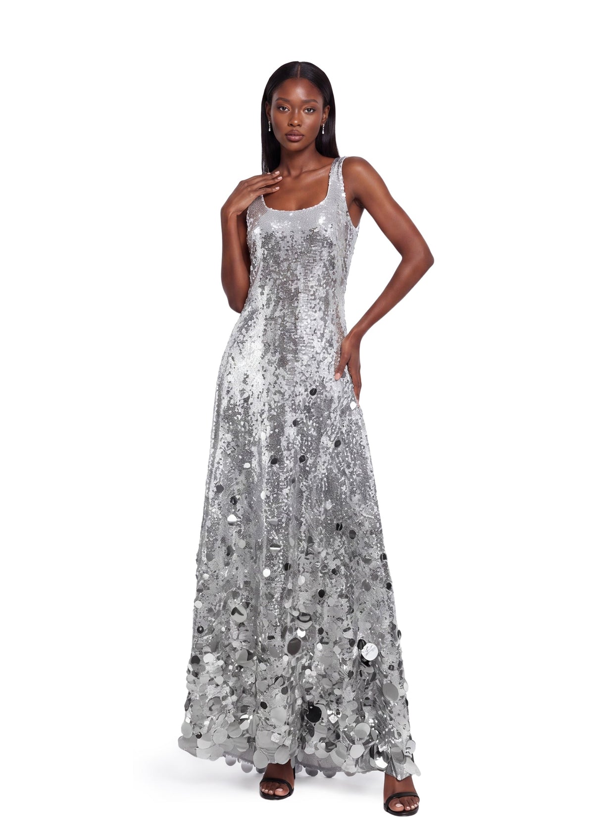 Caedmon Sleeveless Sequined Maxi Dress