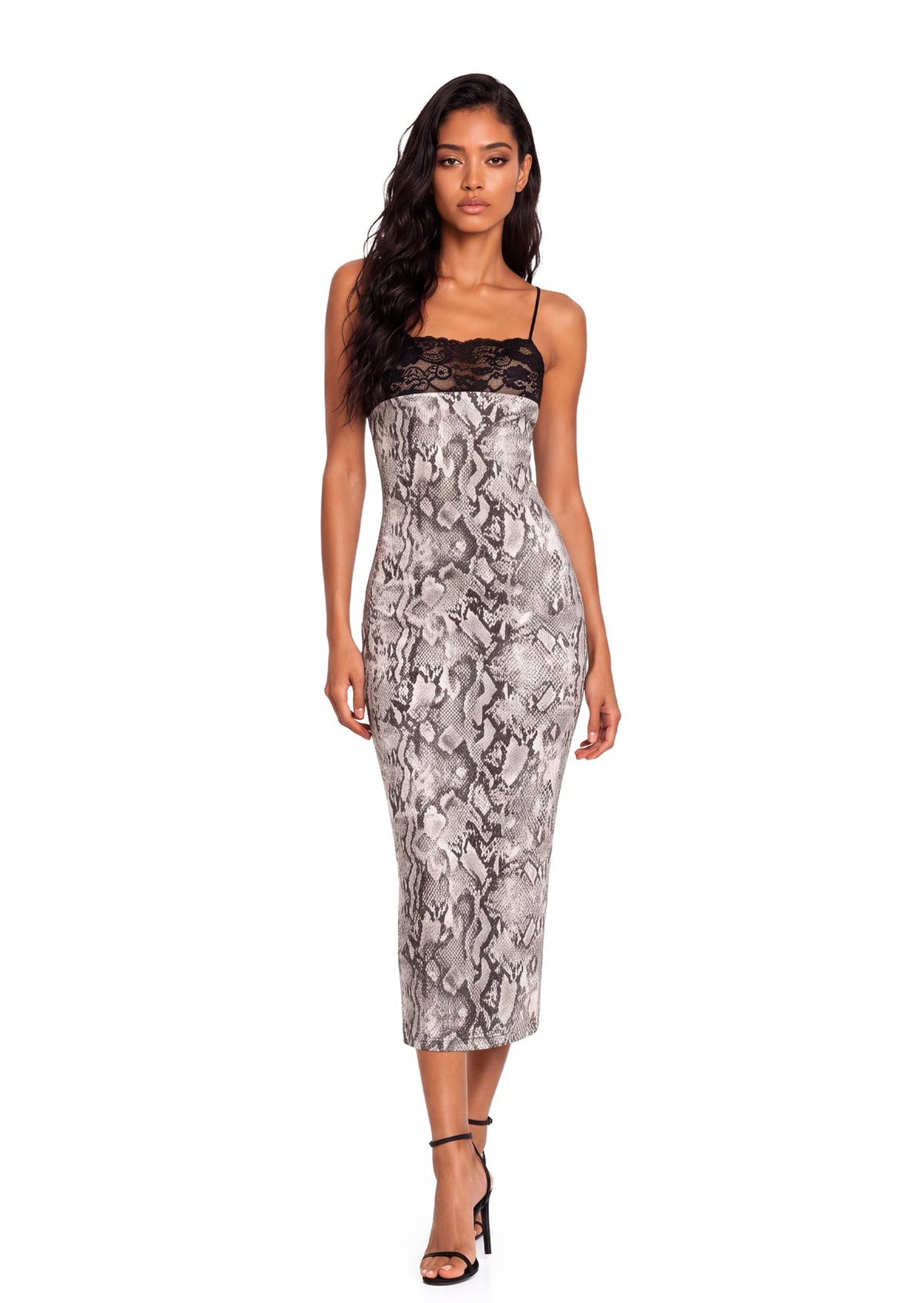 Pacifica Printed Lace Midi Dress