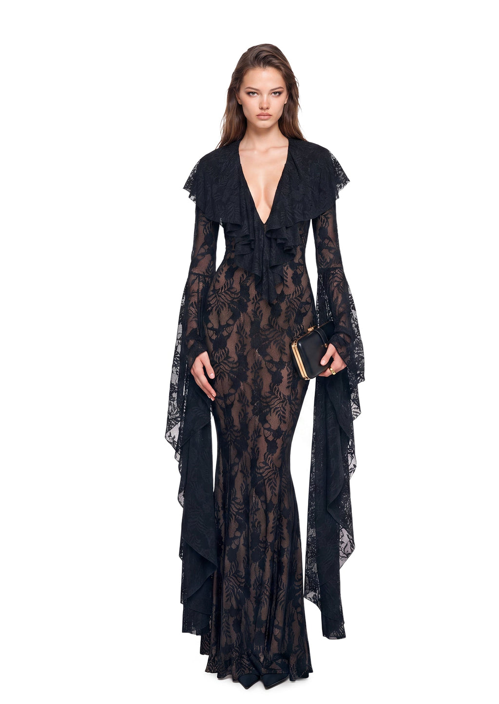 Zagiri  Ruffled  Maxi Dress In Black