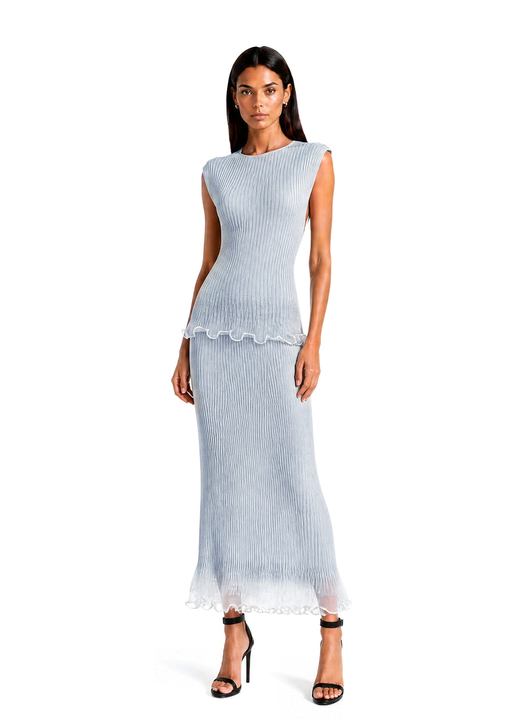 Nana Knitted Ruffle Top & Knitted Skirt Set