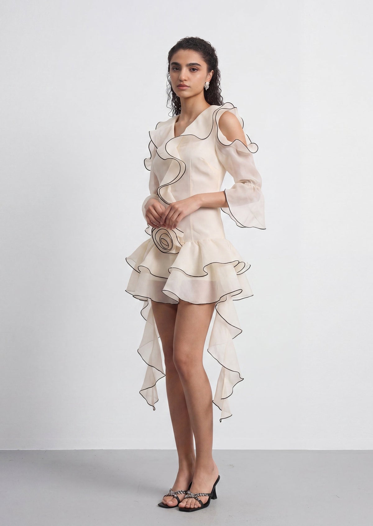 Blanche Ruffle Bubble Mini Dress