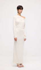 Draped Twist Knit Maxi Dress