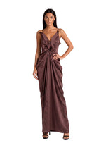 Cage V Neck Sleeveless Maxi Dress