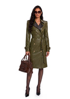 Ubaydullah PU Leather Trench Coat