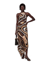 Wafiya Halter Neck Printed Midi Dress