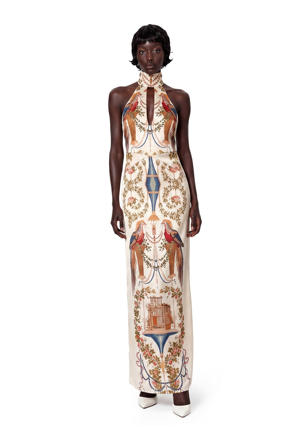 Zale Sleeveless Halter Neck Printed Maxi Dress