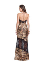 Maho Halter Neck Printed Lace Maxi Dress