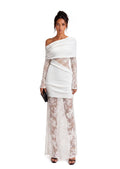 Cairistiona Lace Knit Maxi Dress In White