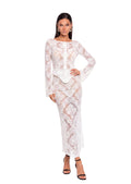 Wajid Lace Top &  Maxi Skirt Two Piece Set