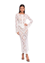 Wajid Lace Top &  Maxi Skirt Two Piece Set