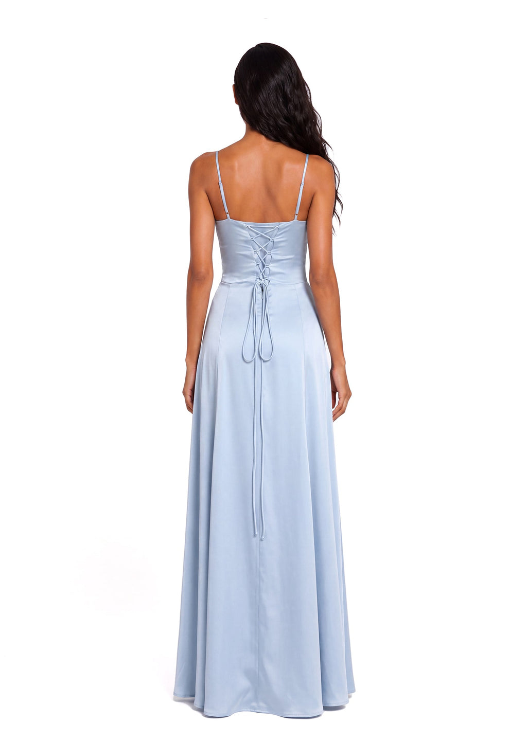 Taber Satin Maxi Dress In Blue