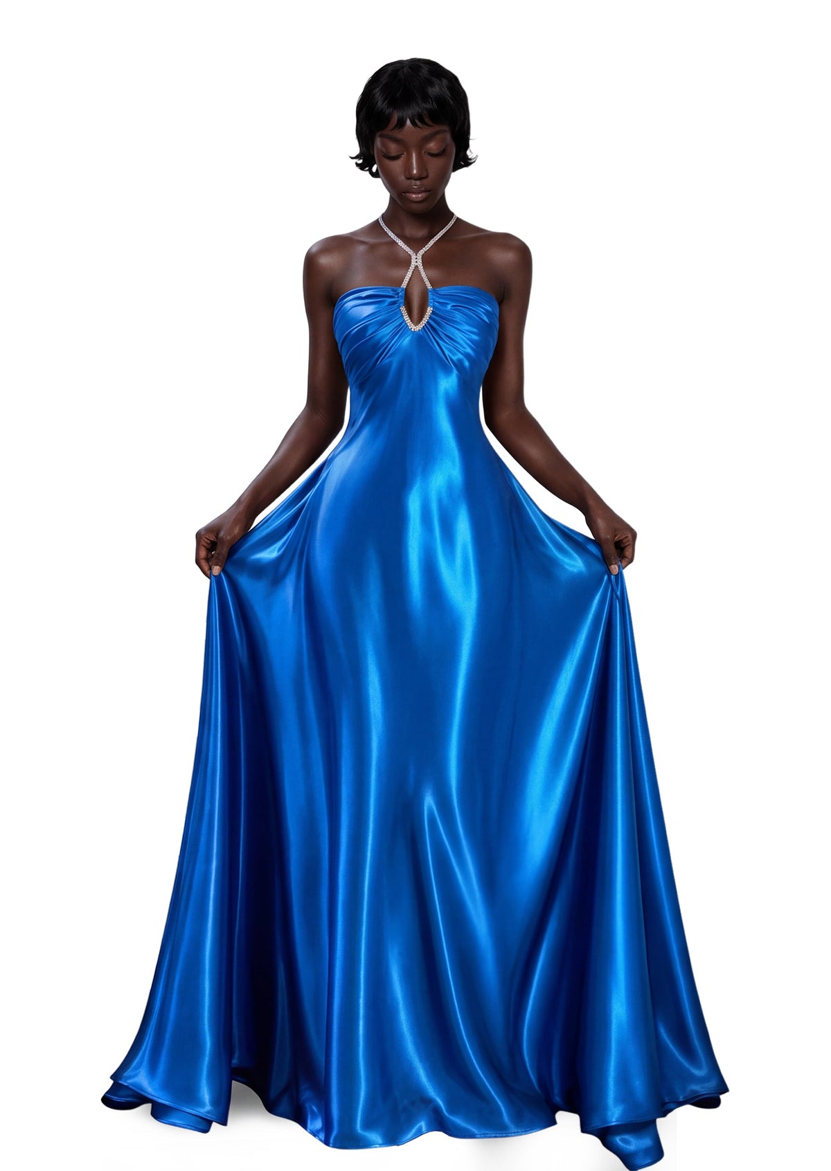 Lajita Halter Neck Strapless Maxi Dress