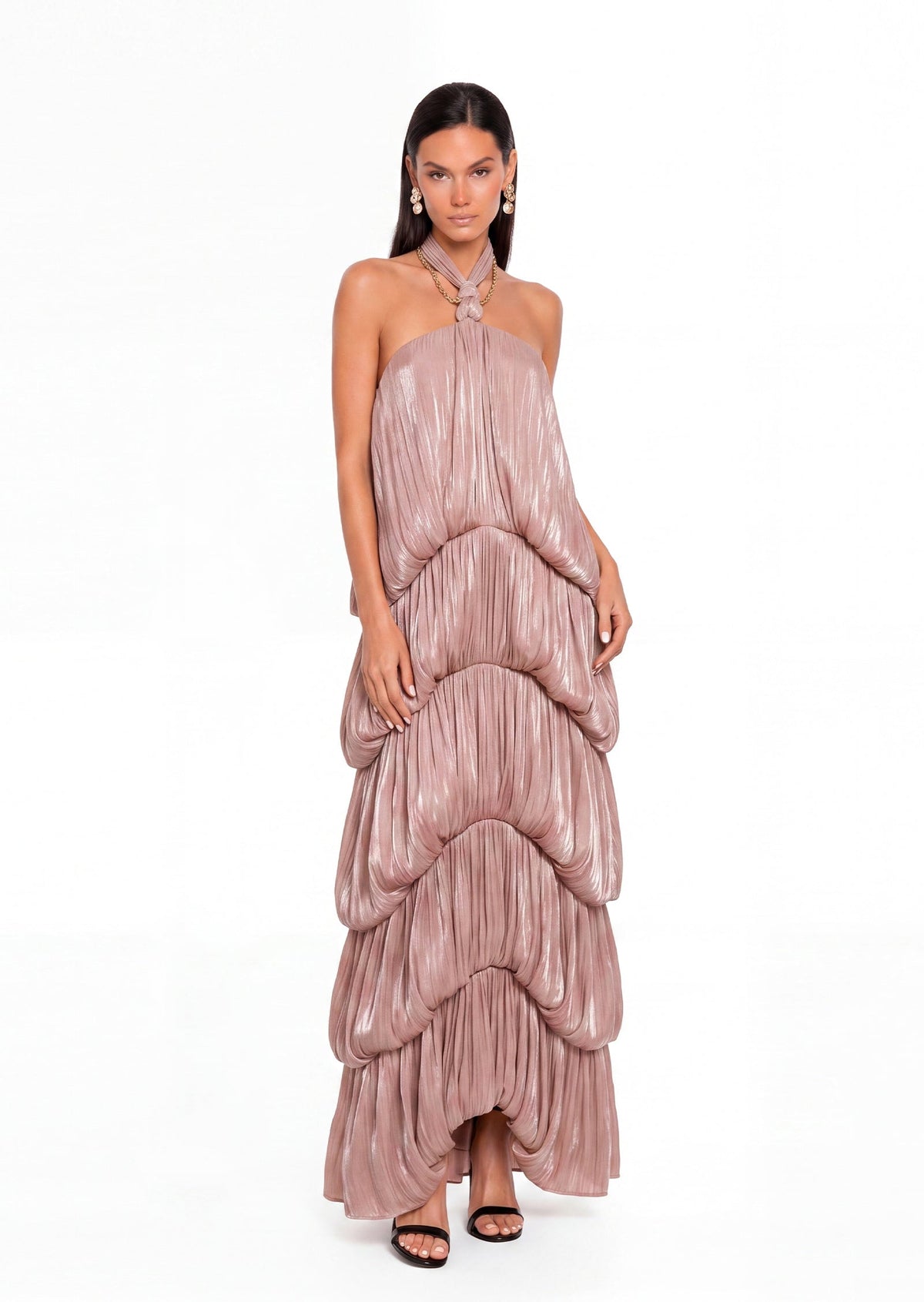 Yadav Halterneck Bubble Maxi Dress