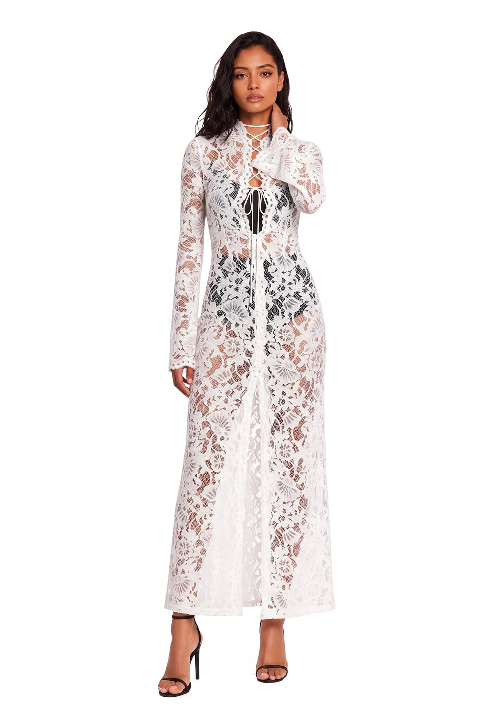 Cactus Slit Lace Midi Dress