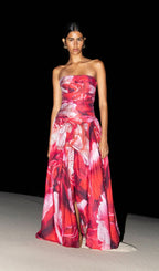 Eugenia Ruched Draped Split Maxi Dress
