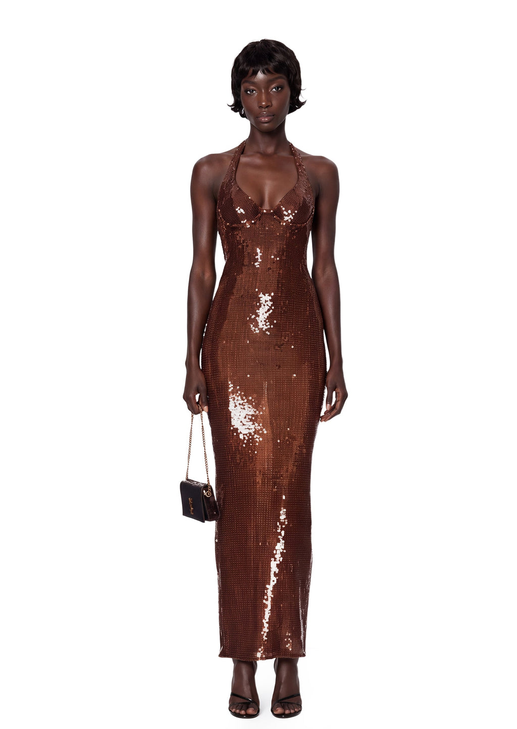Jacop Sequined Halter Maxi Dress