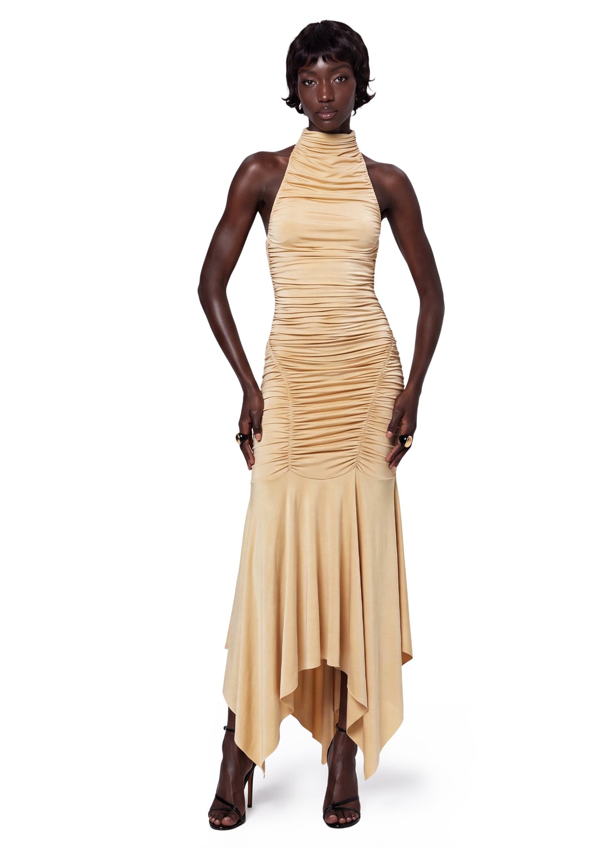 Kaede High Neck Sleeveless Midi Dress