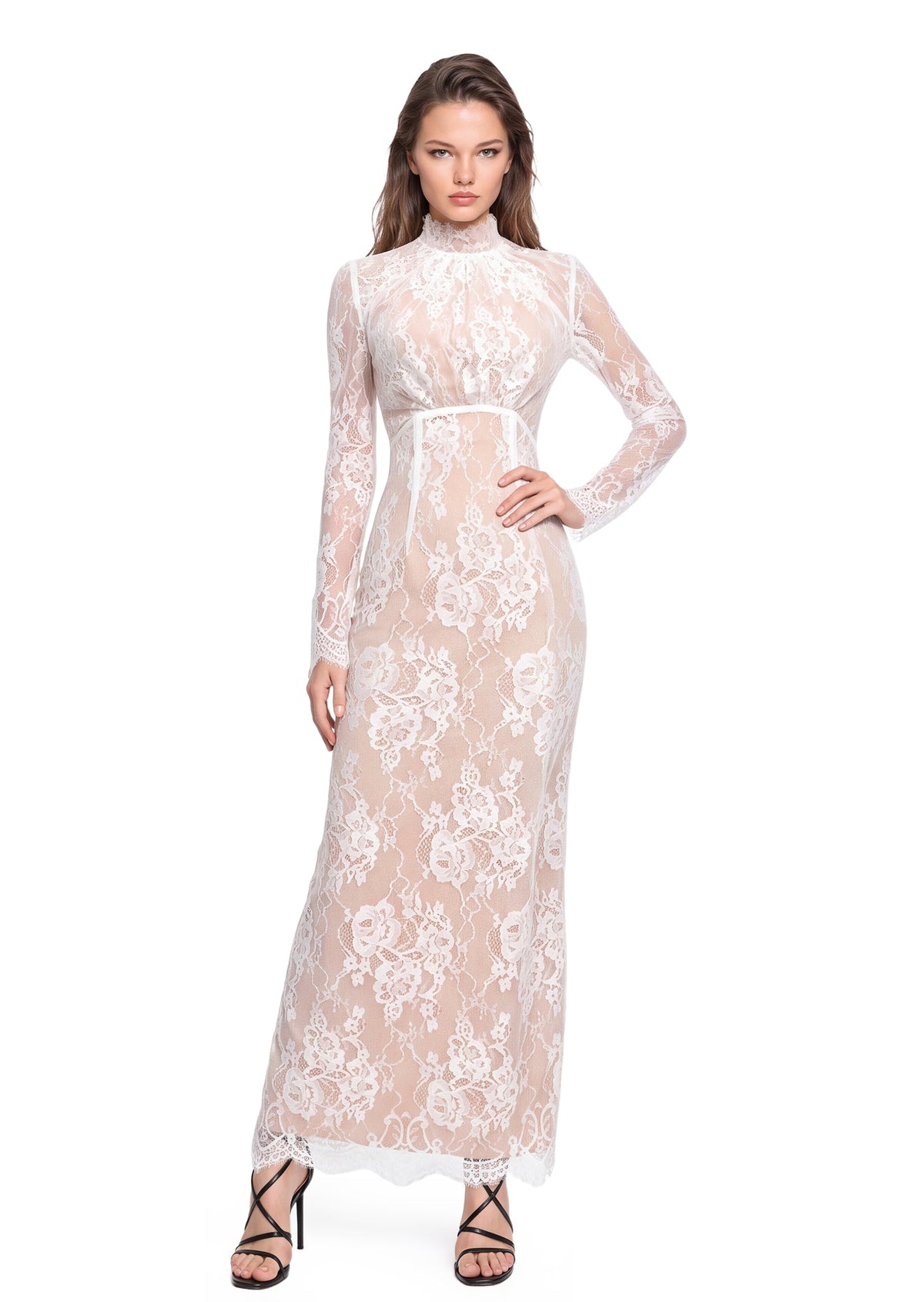 Daichi Long Sleeve Lace Maxi Dress