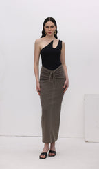 One Shoulder Metal Embellished Top